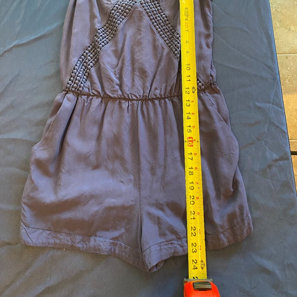 Lulus Navy Blue Pleated Romper SMALL - Picture 8 of 9